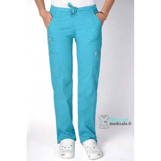 Pantalon Medical Femme Anti taches Bleu Lagon