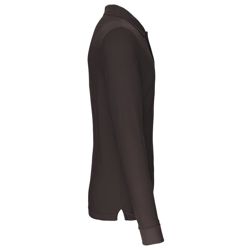 Polo Homme Manches Longues 100% Coton Blanc