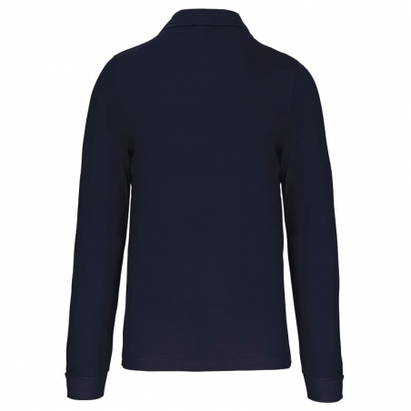Polo Homme Manches Longues 100% Coton Blanc
