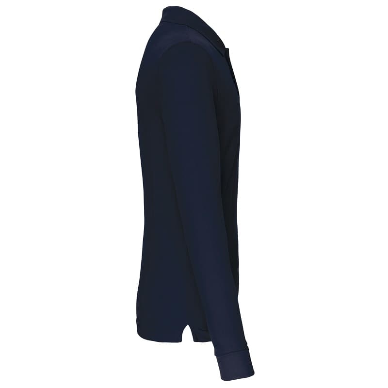Polo Homme Manches Longues 100% Coton Blanc