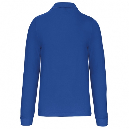 Polo Homme Manches Longues 100% Coton Blanc