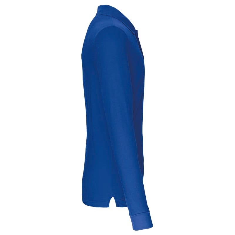Polo Homme Manches Longues 100% Coton Blanc