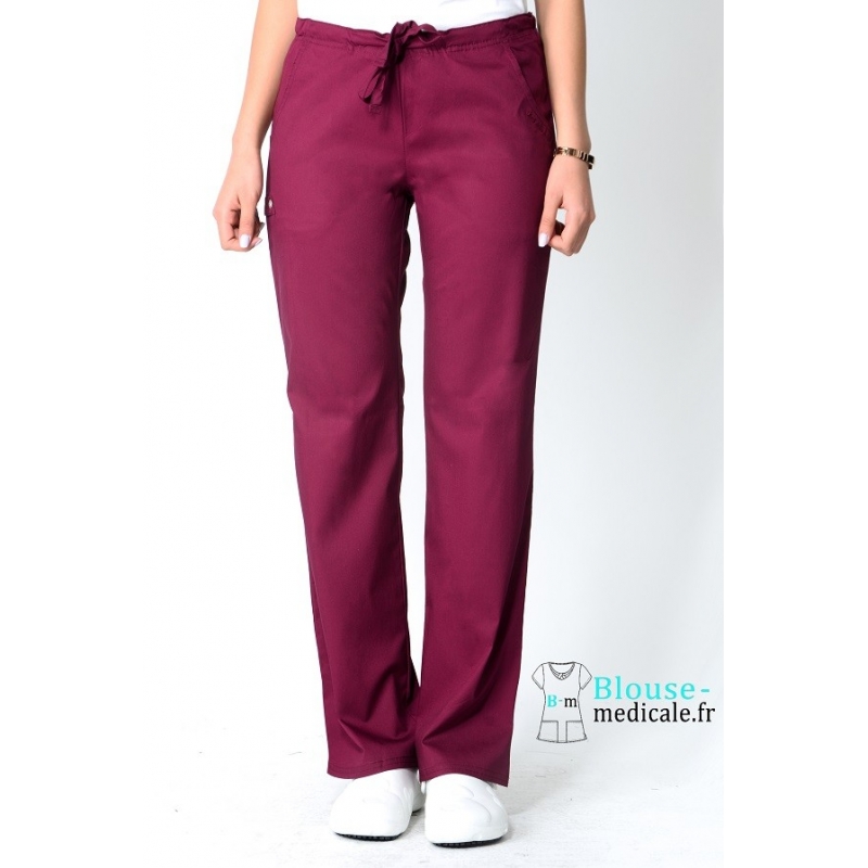 Pantalon Medical Femme Cherokee Luxe Bordeaux 1066