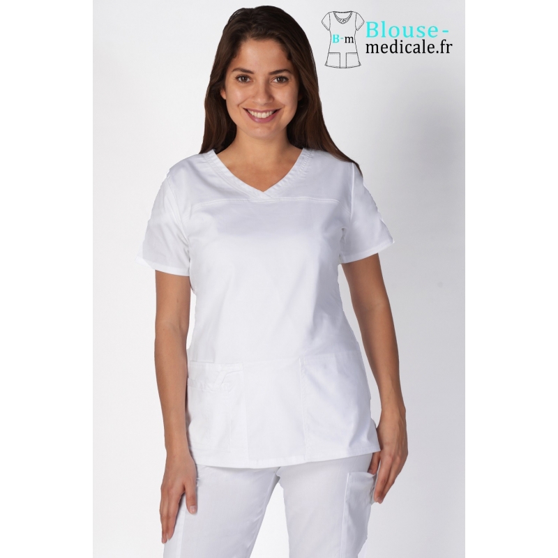 Tunique Medicale Cherokee Femme Blanc 4727