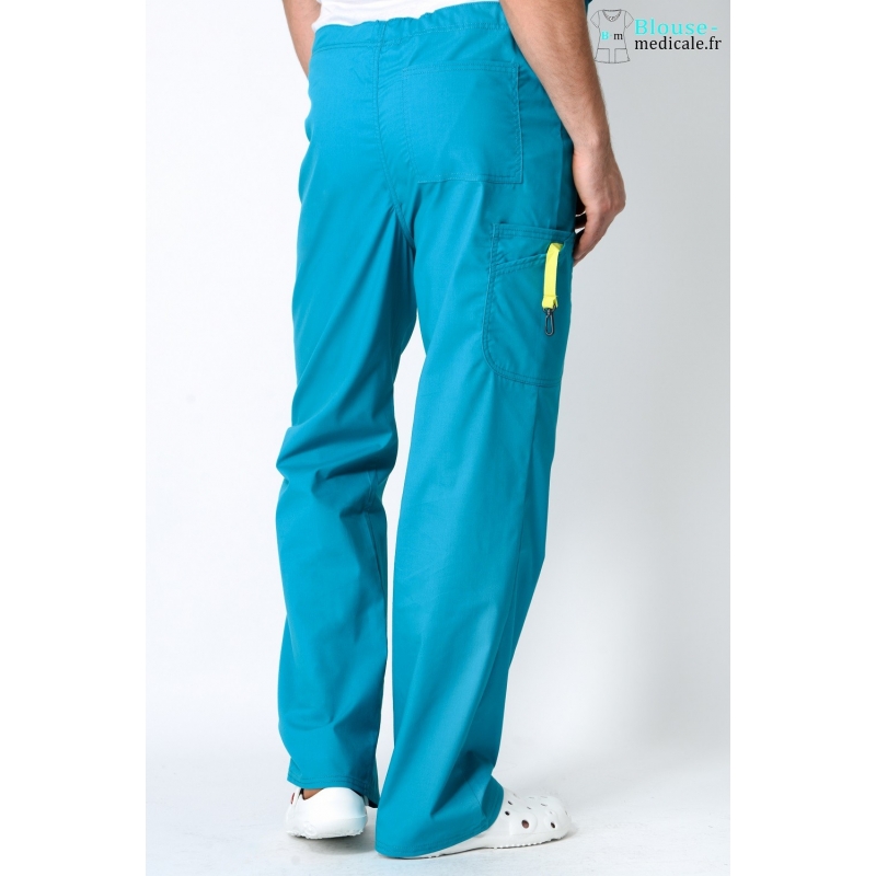 Pantalon Médical Homme Anti Tâches Code Happy Bleu Lagon 16001AB