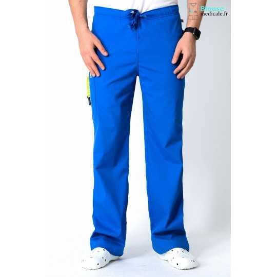Pantalon Médical Homme Anti Tâches Code Happy Bleu Royal16001AB