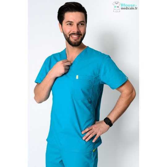 Tunique Medicale Homme Code Happy Bleu Lagon 16600AB