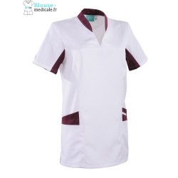 Tunique Medicale Lafont Clemix 2.0 Femme LAURA Blanc Prune