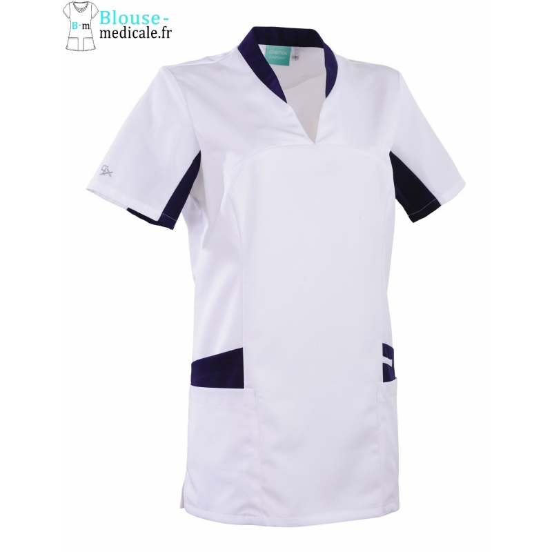 Tunique Medicale Lafont Clemix 2.0 Femme LAURA Blanc Marine