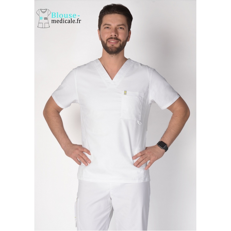 Tunique Medicale Homme Code Happy Blanc 16600AB