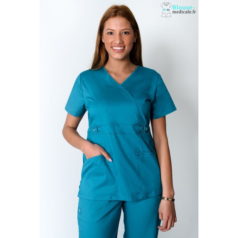 Tunique Medicale Femme Cherokee Luxe Bleu Lagon 21701