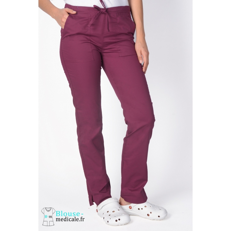 Pantalon Medical Cherokee Femme Bordeaux 4203