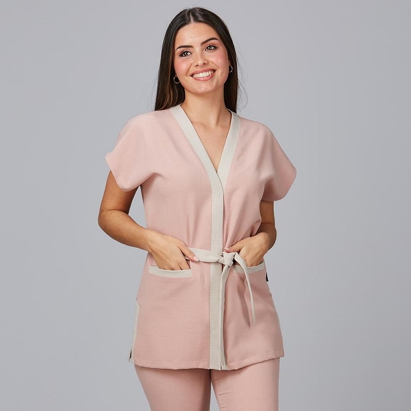 Blouse esthéticienne réglable aspect lin Loto Gary's