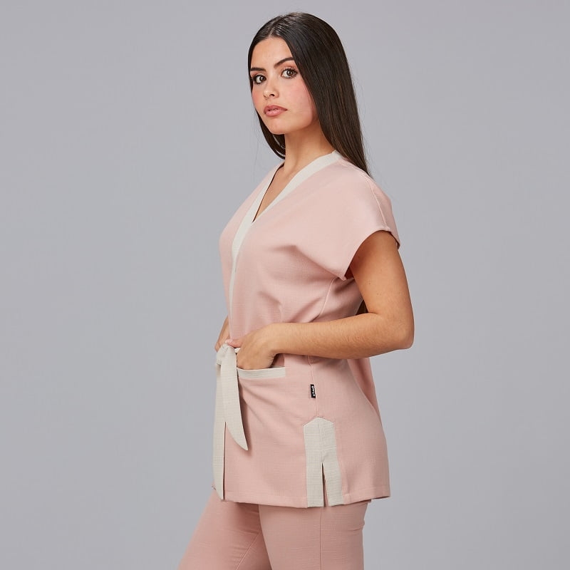 Blouse esthéticienne réglable aspect lin Loto Gary's