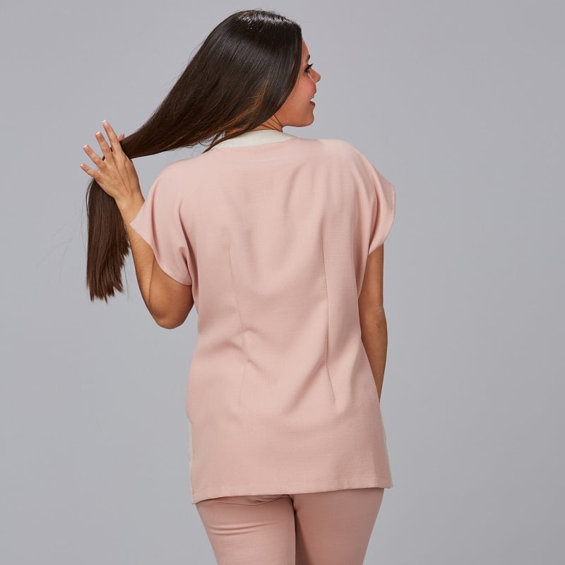 Blouse esthéticienne réglable aspect lin Loto Gary's