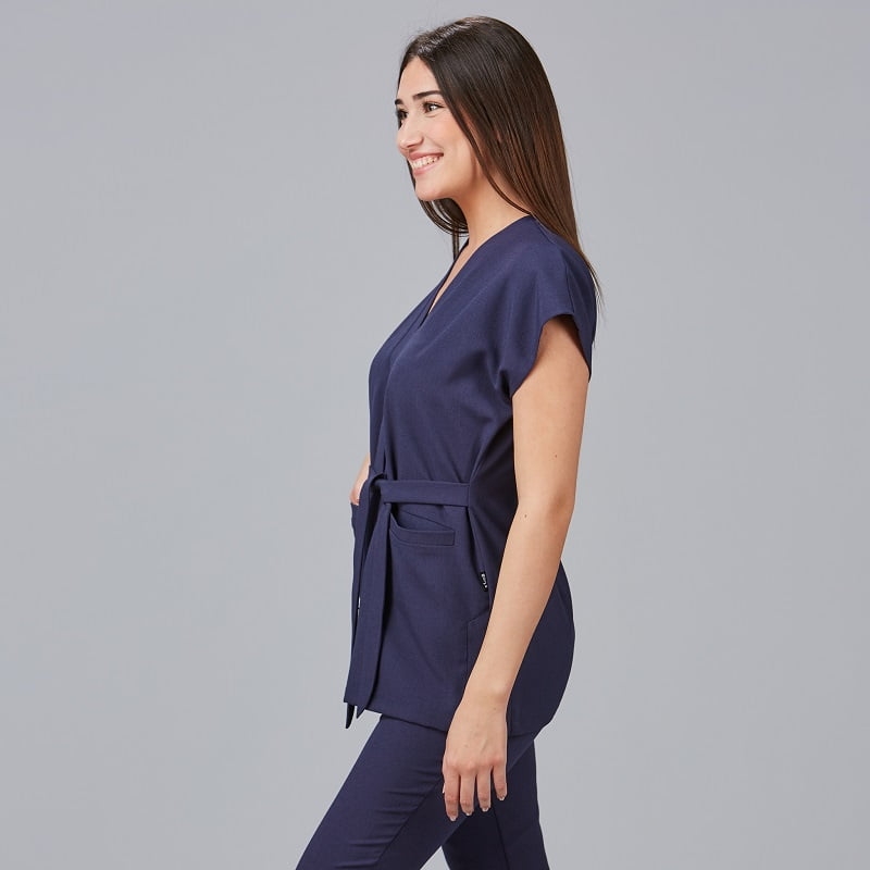 Blouse esthéticienne réglable aspect lin Loto Gary's