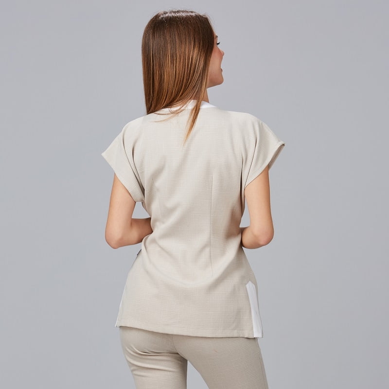 Blouse esthéticienne réglable aspect lin Loto Gary's