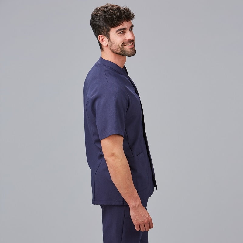 Blouse à pression homme aspect lin Cliclamen Gary's