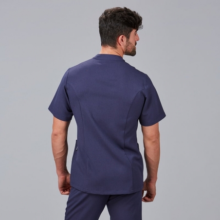 Blouse à pression homme aspect lin Cliclamen Gary's