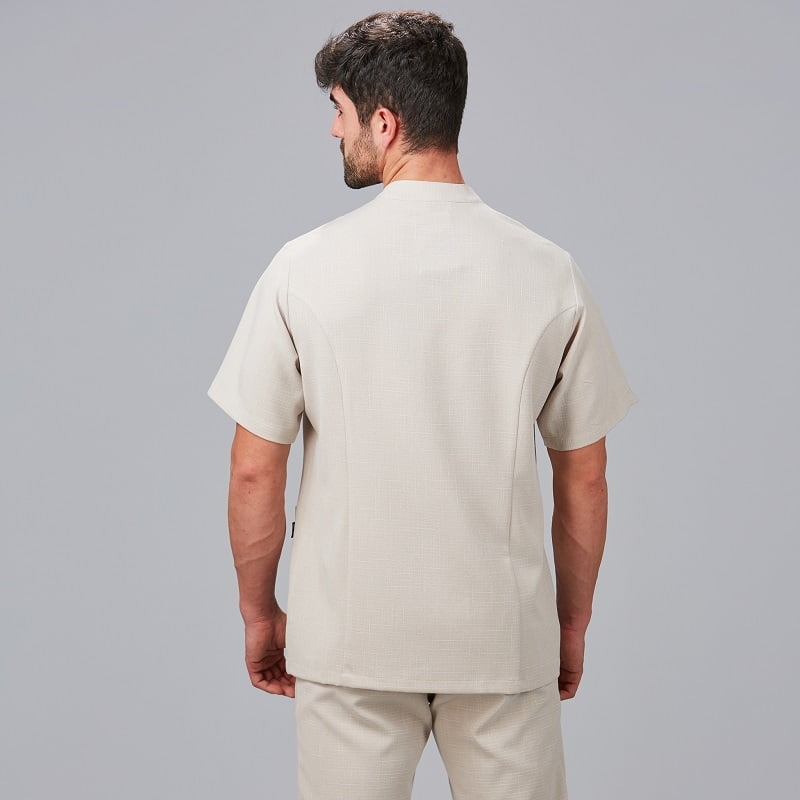 Blouse à pression homme aspect lin Cliclamen Gary's