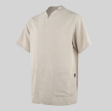 Blouse à pression homme aspect lin Cliclamen Gary's