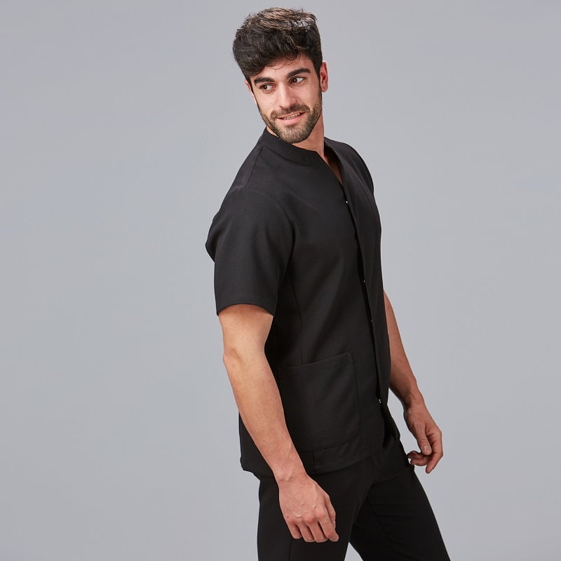 Blouse à pression homme aspect lin Cliclamen Gary's