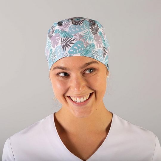 Calot de chirurgien élastique imprimé Fougère Gary's