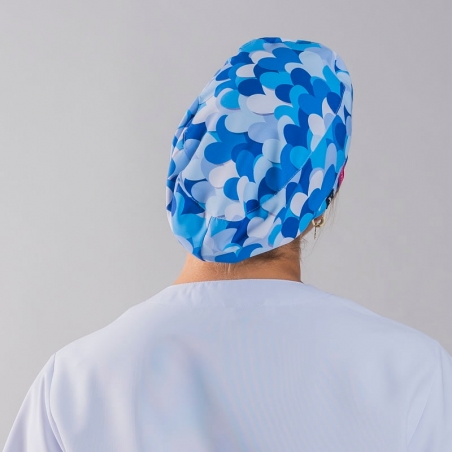Calot médical imprimé coeurs bleu Agatha Gary's