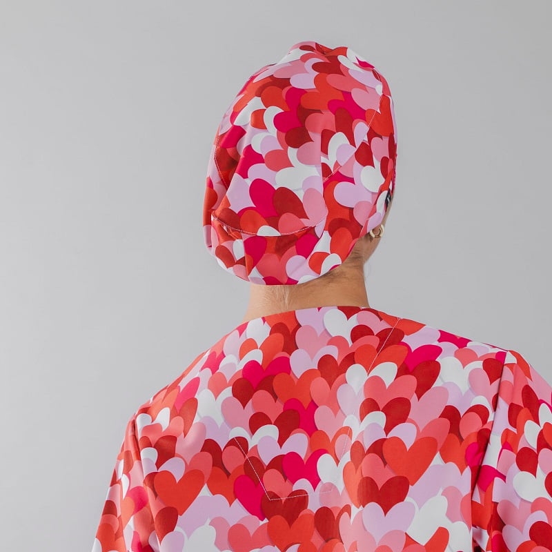 Calot chirurgien imprimé coeurs rouge Agatha Gary's
