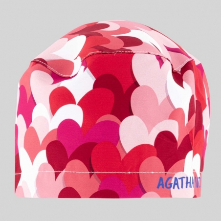 Calot chirurgien imprimé coeurs rouge Agatha Gary's