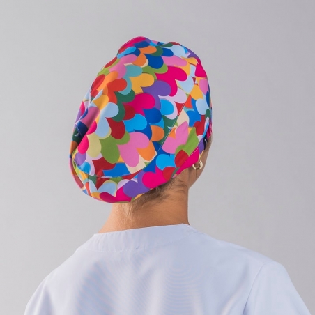Calot médical motif coeurs multicolor Agatha Gary's