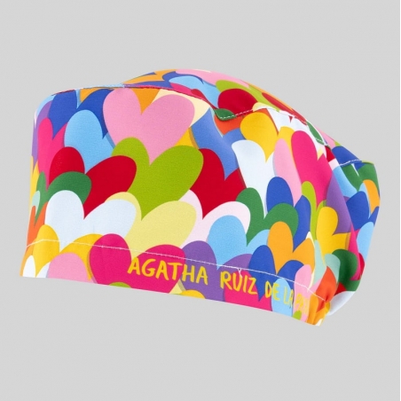 Calot médical motif coeurs multicolor Agatha Gary's
