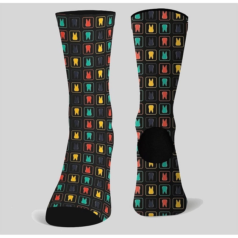 Chaussettes longues pour dentiste imprimé Dent Multicolor Gary's