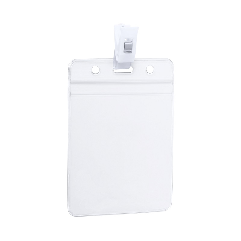 Porte Badge vertical en PVC avec clip de fixation