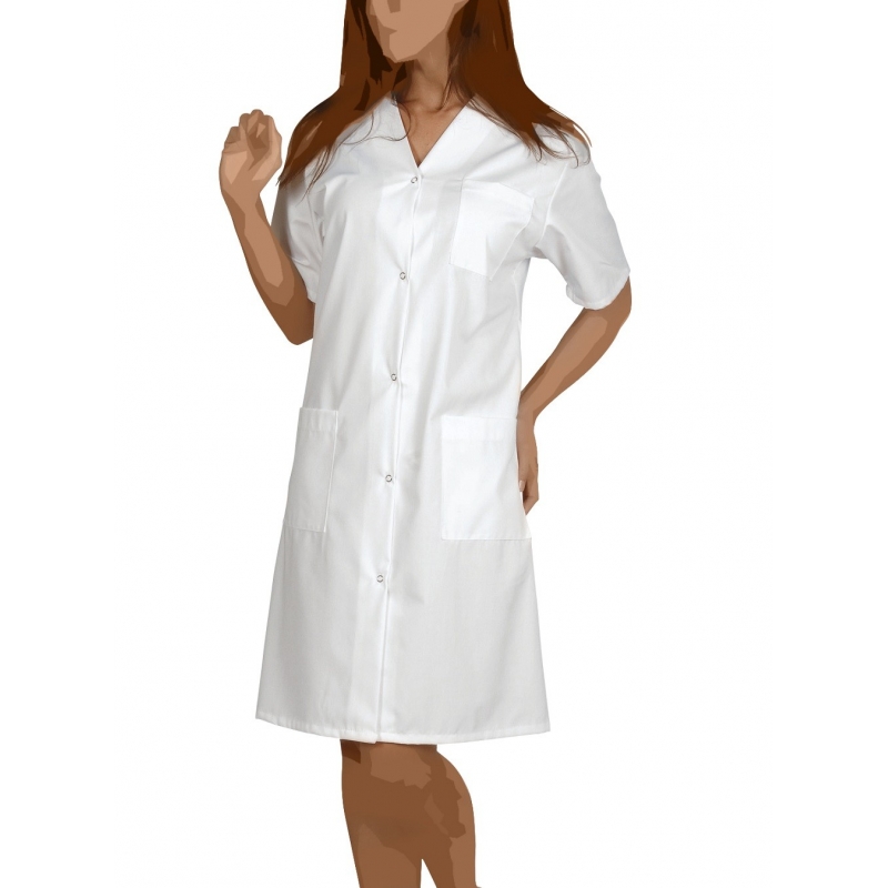 Blouse Médicale Manches Courtes Femme Rosine Blanc