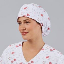 Calot infirmière élastiqué imprimé jolis fleurs Gary's