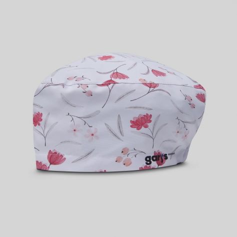 Calot infirmière élastiqué imprimé jolis fleurs Gary's