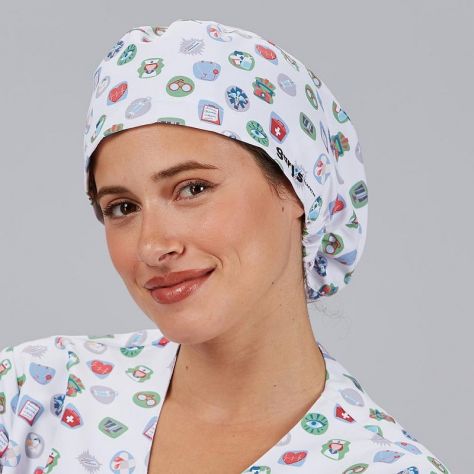 Calot médical élastiqué motif pharmacien Gary's