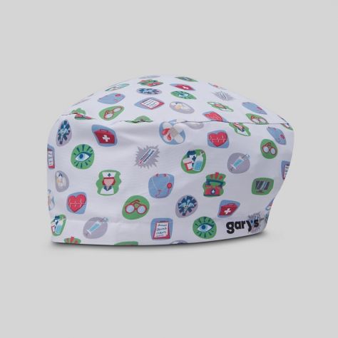 Calot médical élastiqué motif pharmacien Gary's