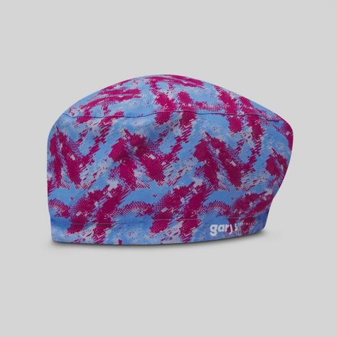 Calot de médecin élastiqué motif digital framboise Gary's