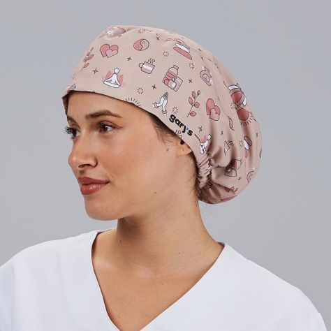 Calot aide soignante élastiqué natural motif zen Gary's