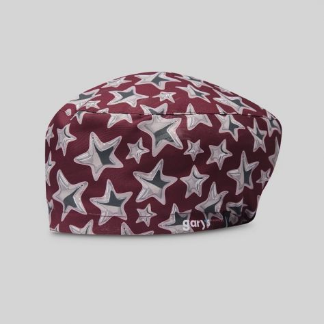 Calot médical élastiqué rouge motif étoiles Gary's
