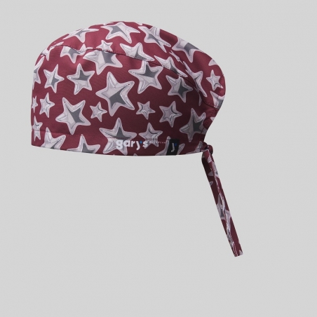 Calot rouge motif étoiles à nouer Gary's