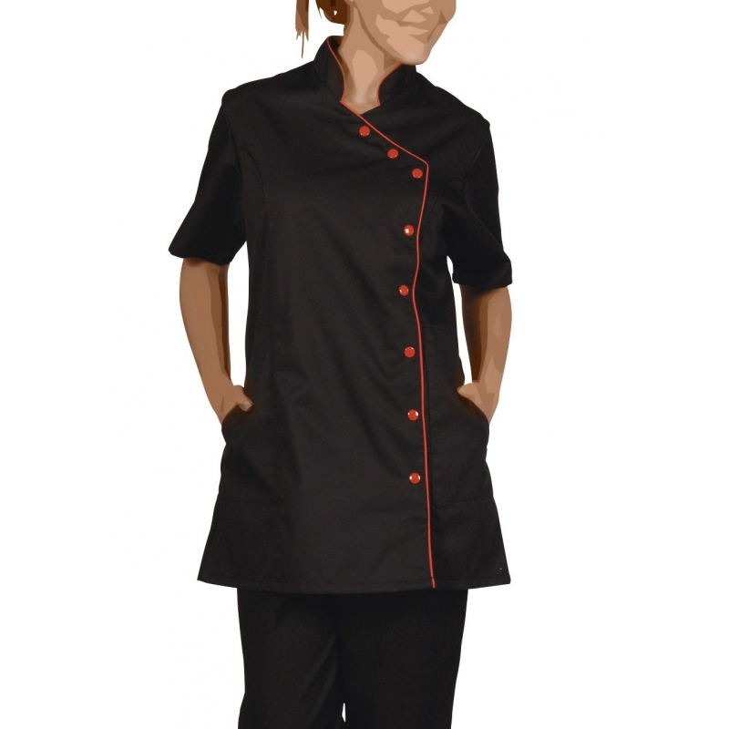 Blouse Esthéticienne Asymétrique Odile Noir