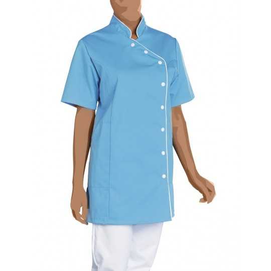 Blouse Esthéticienne Asymétrique Odile Bleu Atoll