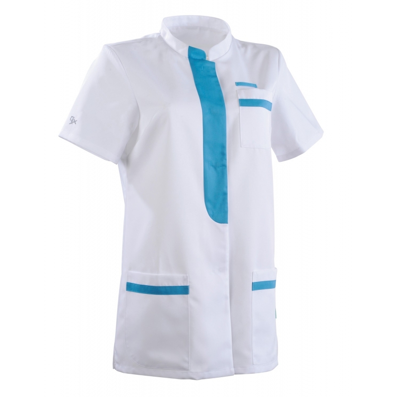 Tunique Medicale Lafont Clemix 2.0 Femme KIM Blanc Turquoise