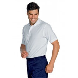Polo Médical Unisexe 100% Coton Manches Courtes Blanc