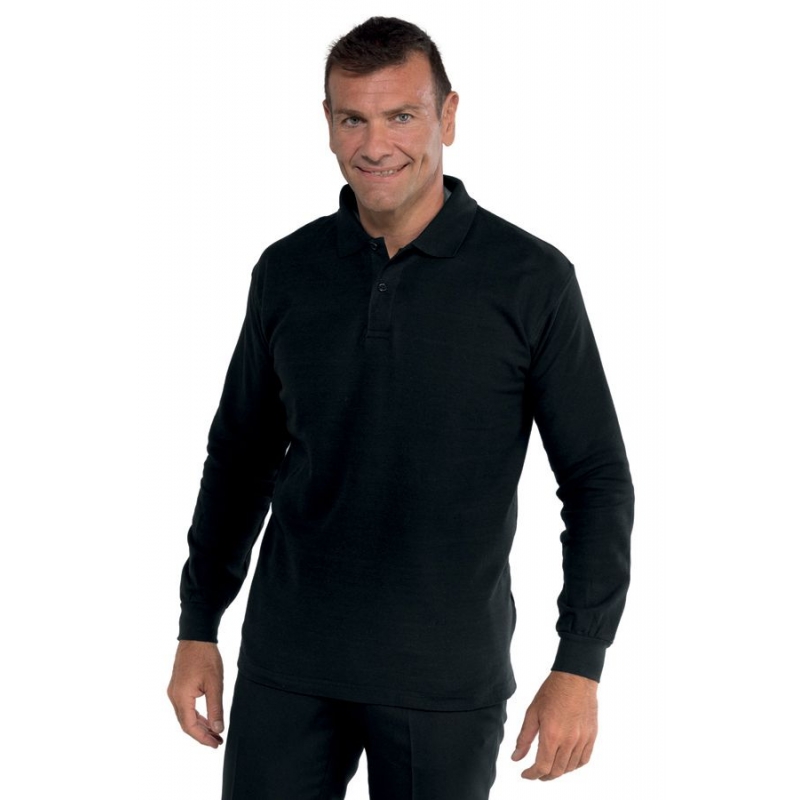 Polo Médical Unisexe 100% Coton Manches Courtes Noir