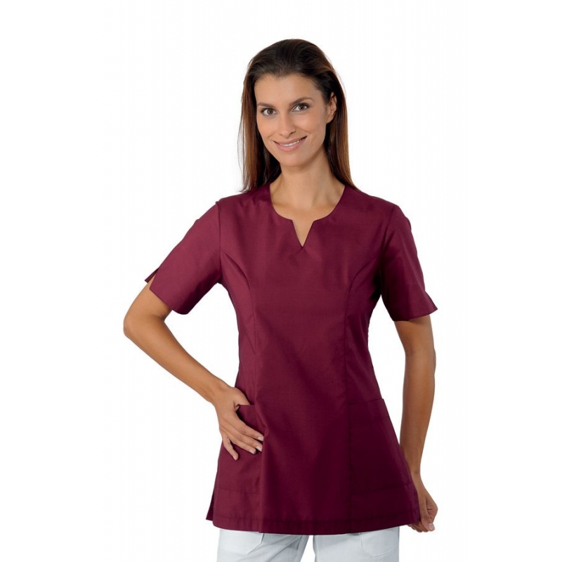 Tunique Médicale Femme Col Goutte d'eau Tiffany Bordeaux