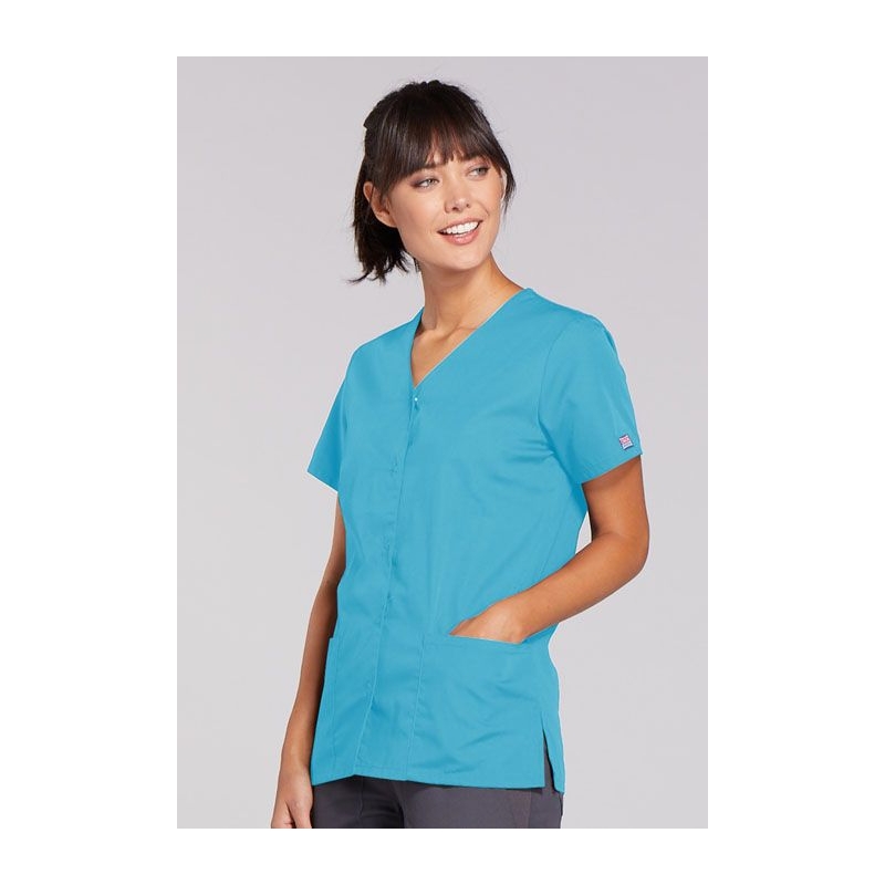 Blouse Médicale Pression Femme Bleu Turquoise Cherokee 4770